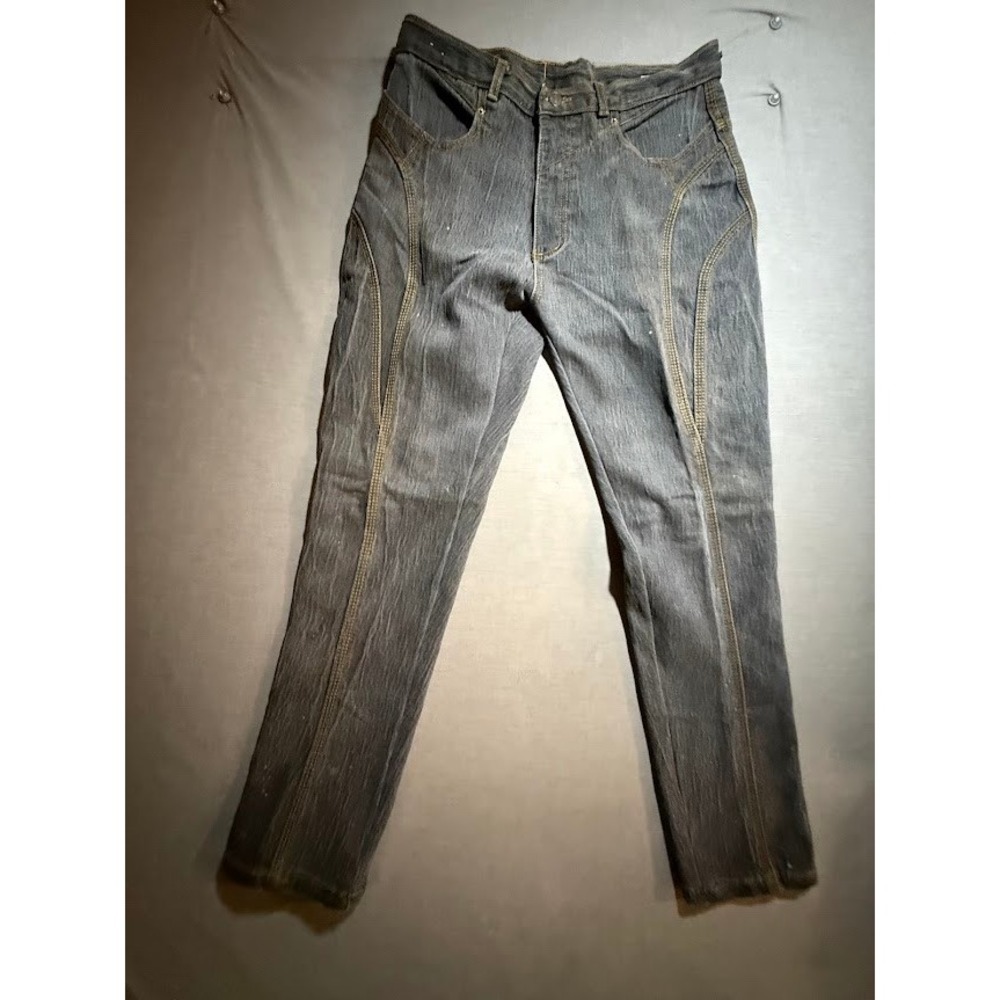 Bruno Bellini Dark Wash Denim Jeans Y2K Style Stitching Accents 30X28.